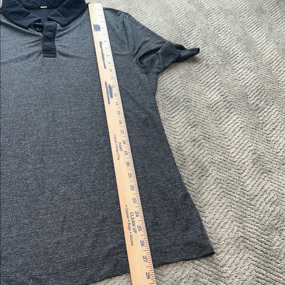 Lululemon Mens Performance Polo Shirt Gray Black Lightweight - Picture 9 of 9